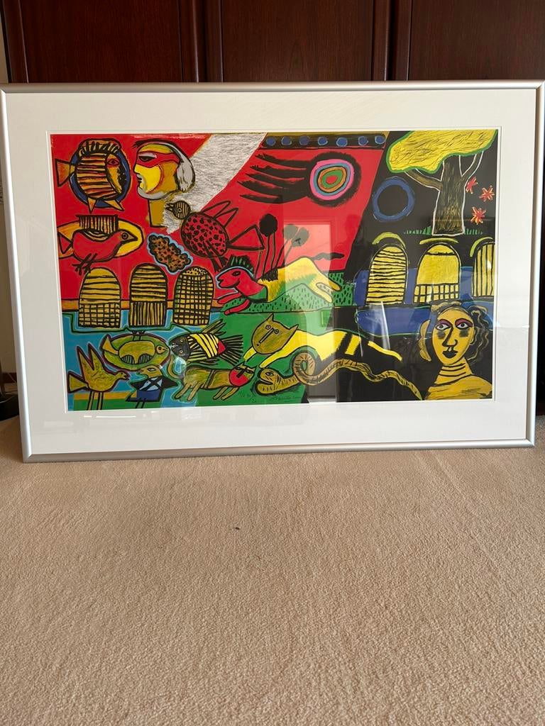 Corneille litho: precense africaine 2000, Antiek en Kunst, Kunst | Litho's en Zeefdrukken, Ophalen