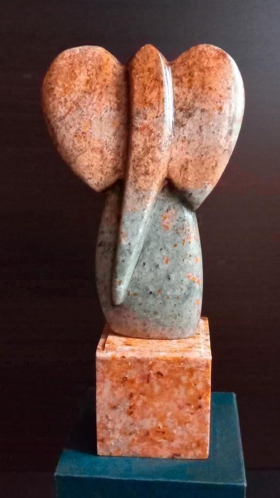 Art deco abstract sculptuur van olifant , steen beeld, Ophalen of Verzenden