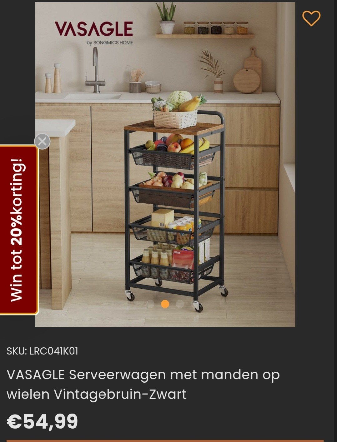 Nieuwe rolwagen met 4 manden - lichte montagefout, Ophalen of Verzenden, Nieuw, Metaal