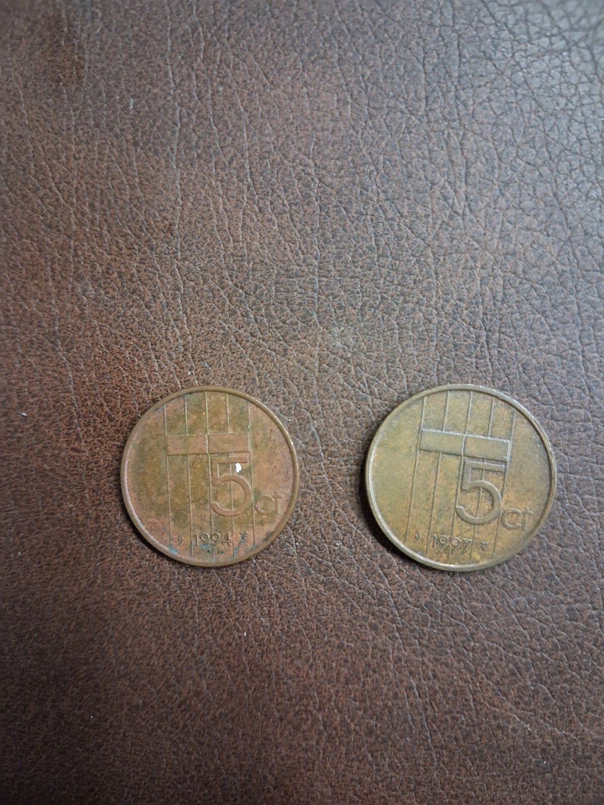 2x 5 cent munt Koningin Beatrix 1994 & 1997, Ophalen of Verzenden, Koningin Beatrix, 5 cent, Losse munt