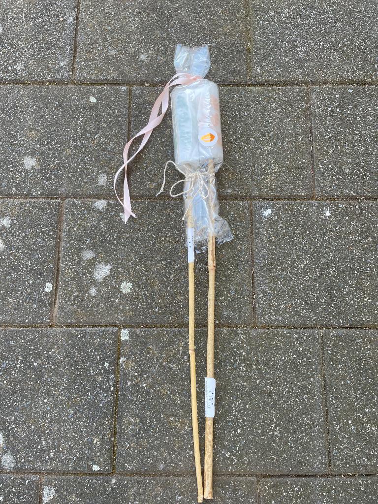Rustik lys tuinfakkel op bamboe NIEUW | torch kaars buiten, Ophalen of Verzenden