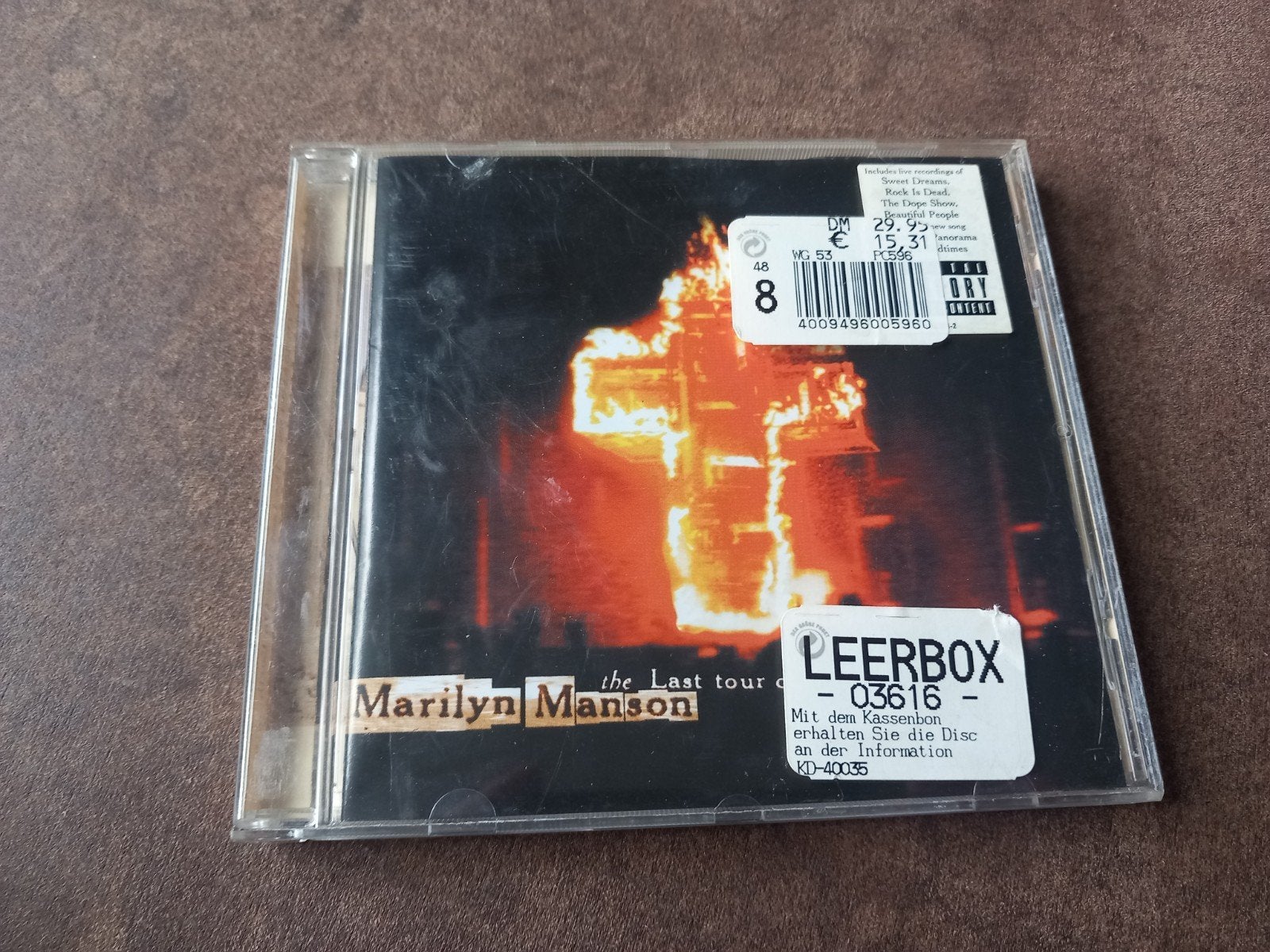 Marilyn Manson - The Last Tour On Earth CD, Cd's en Dvd's, Ophalen of Verzenden, Gebruikt, Live-album