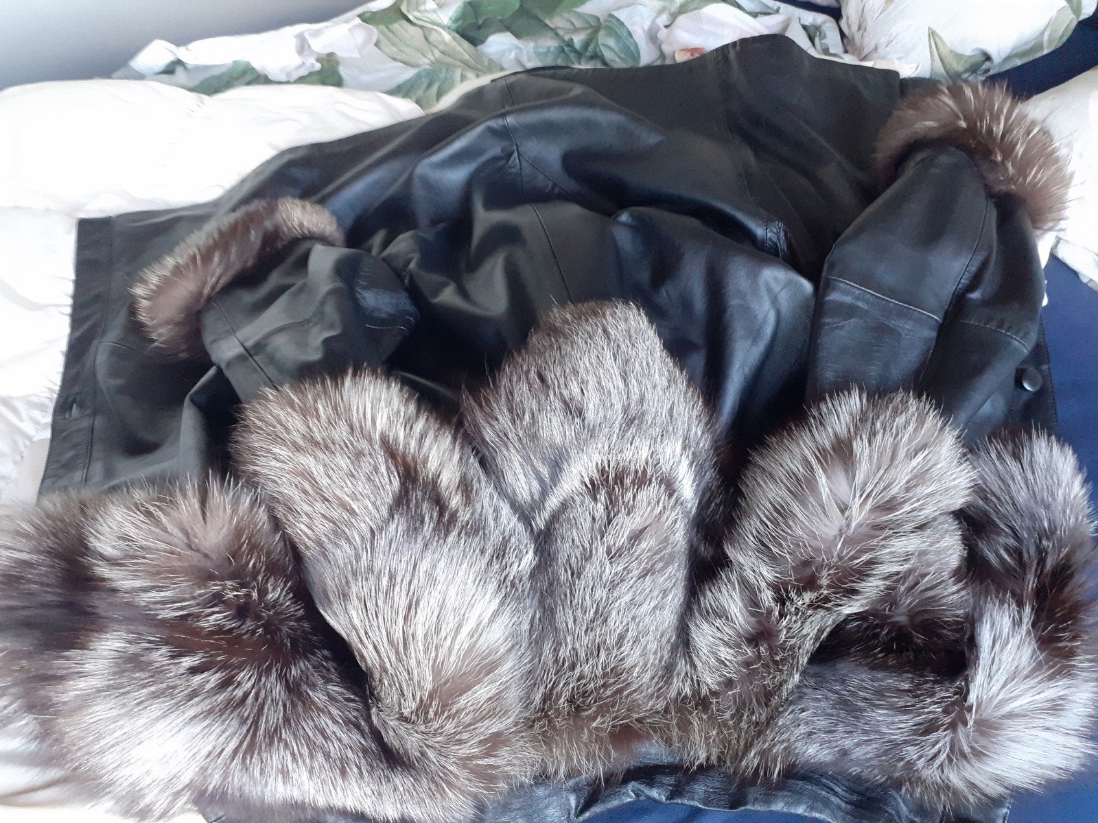 Prachtige Italiaanse lederen bontjas met echt zilvervos  XXL, Kleding | Dames, Jassen | Winter, Ophalen of Verzenden, Zo goed als nieuw