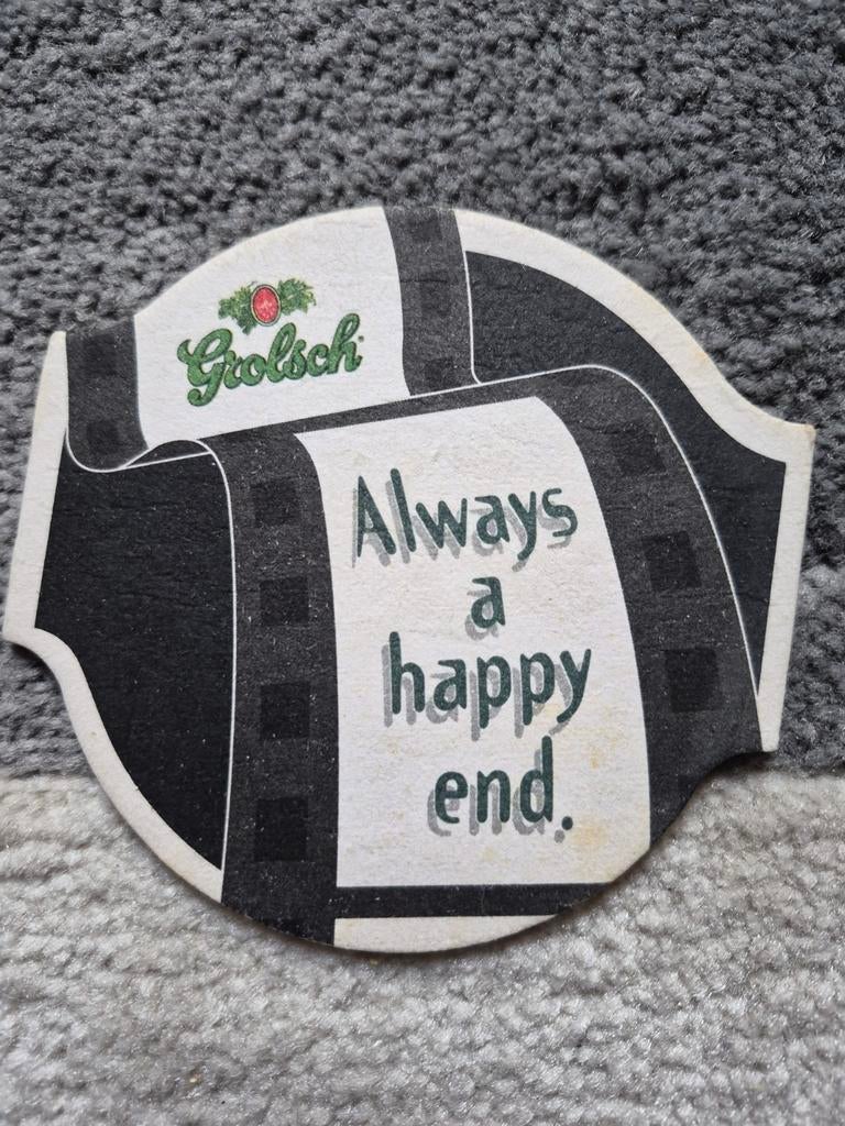 Grolsch bierviltje - Always a happy end, Ophalen of Verzenden