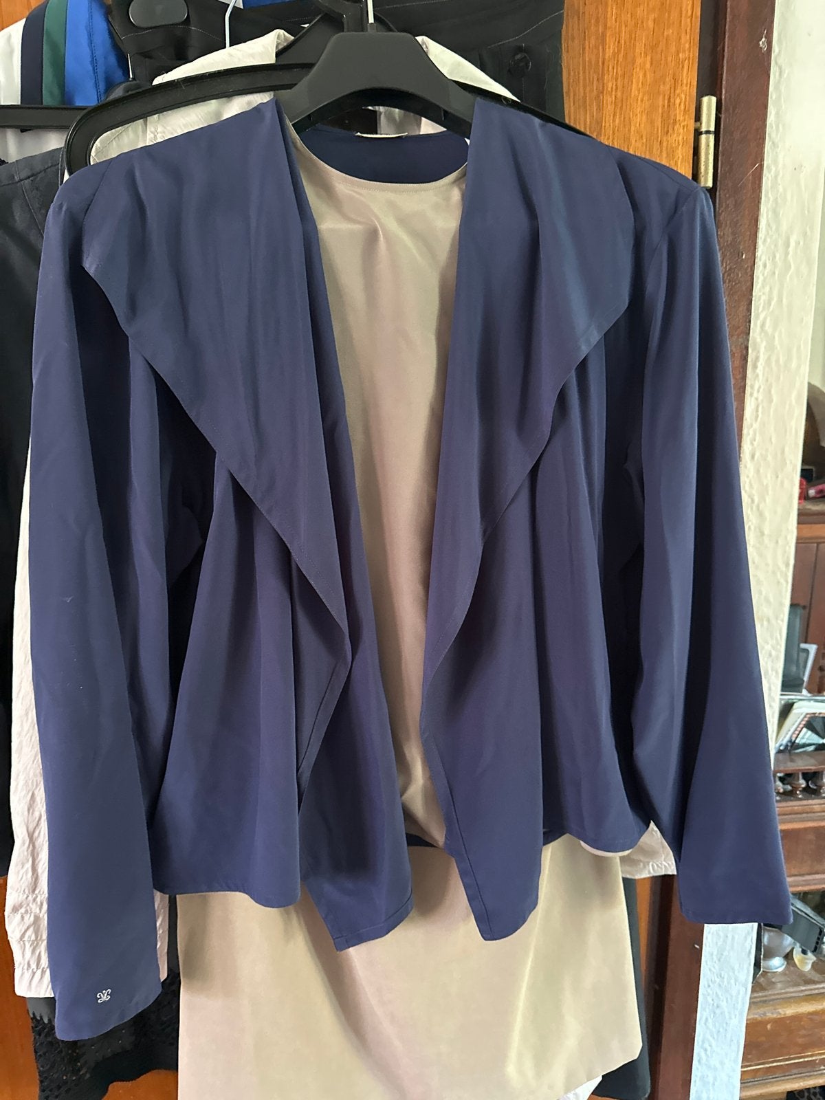 Van Laack Blouse Taupe/Blauw Maat 40, Ophalen, Gedragen, Maat 38/40 (M), Beige