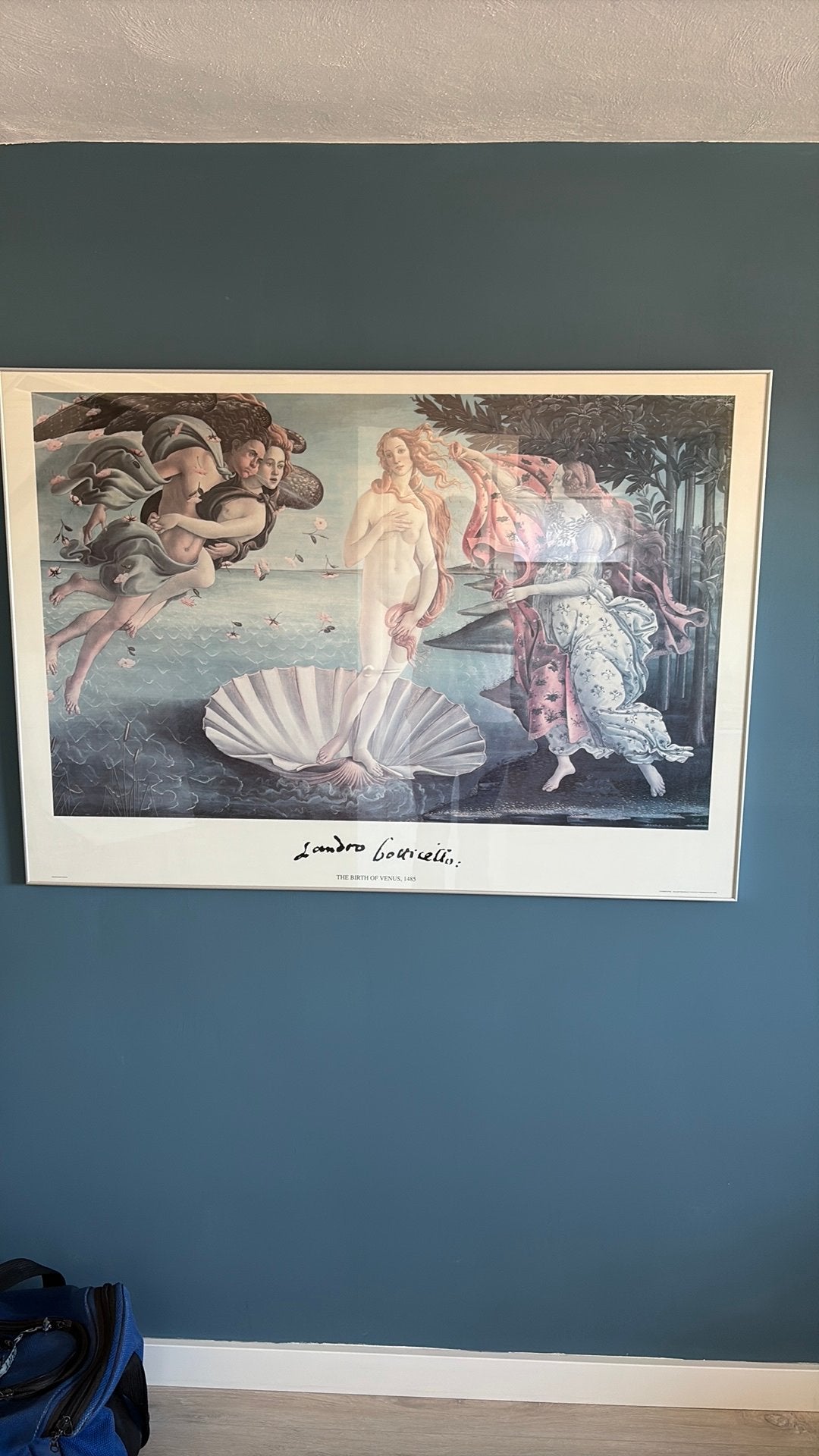 Lijst met print van birth of Venus, Ophalen, Gebruikt, Achter glas, Papier/karton