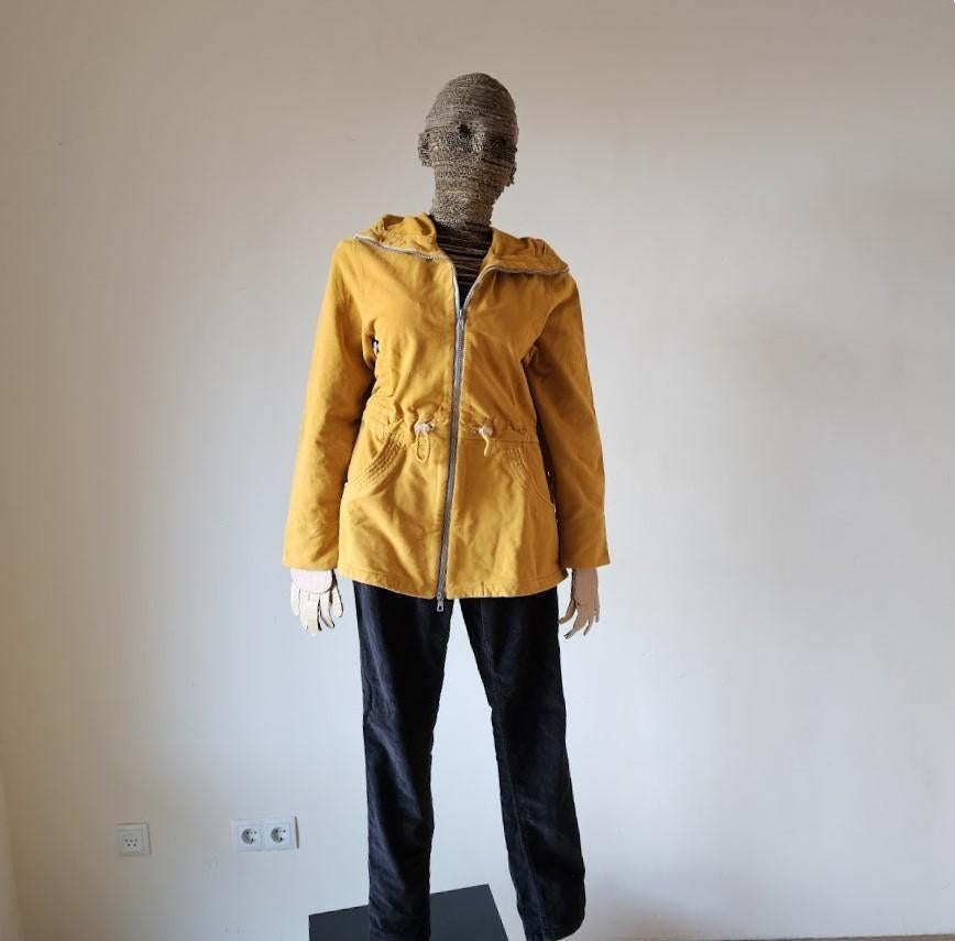 Zgan DIY Donker okergele hoody vest mt 38, Kleding | Dames, Truien en Vesten, Zo goed als nieuw, Maat 38/40 (M), Geel, Ophalen of Verzenden