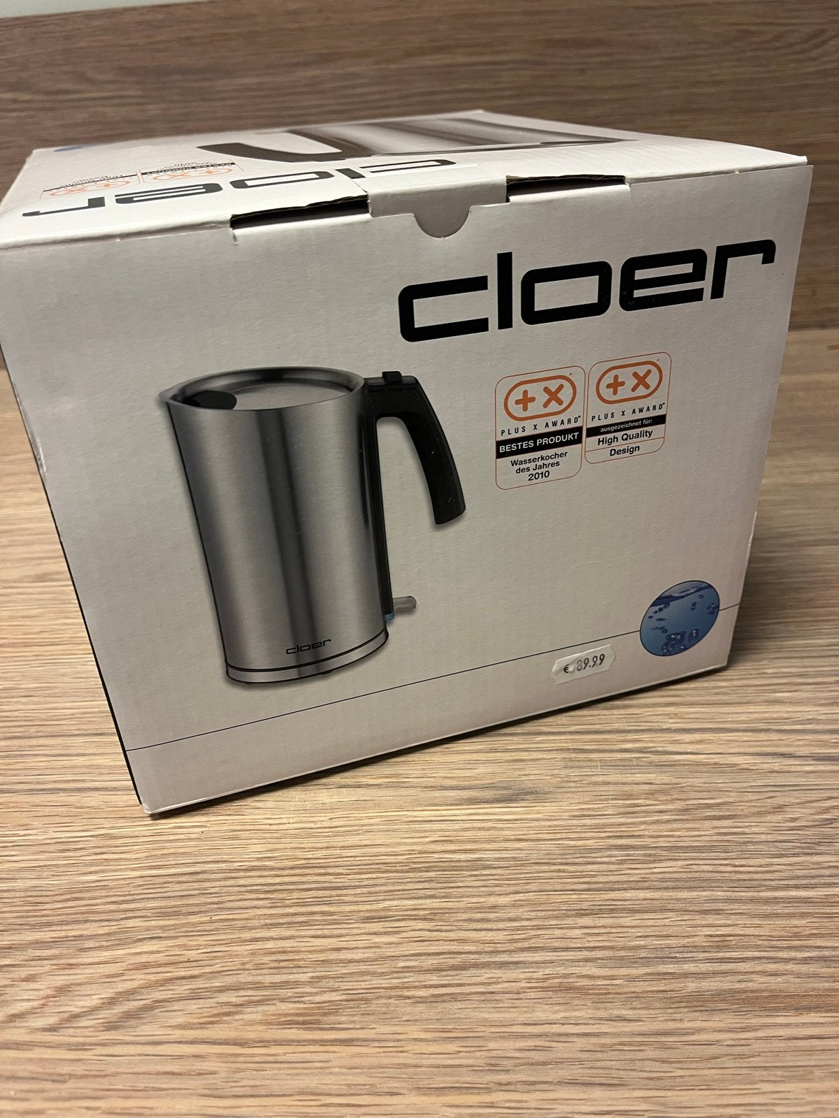 Nieuwe Cloer waterkoker - model 4909.Overgehouden uit winkel, 1 tot 2 liter, Ophalen of Verzenden, Nieuw, Rvs