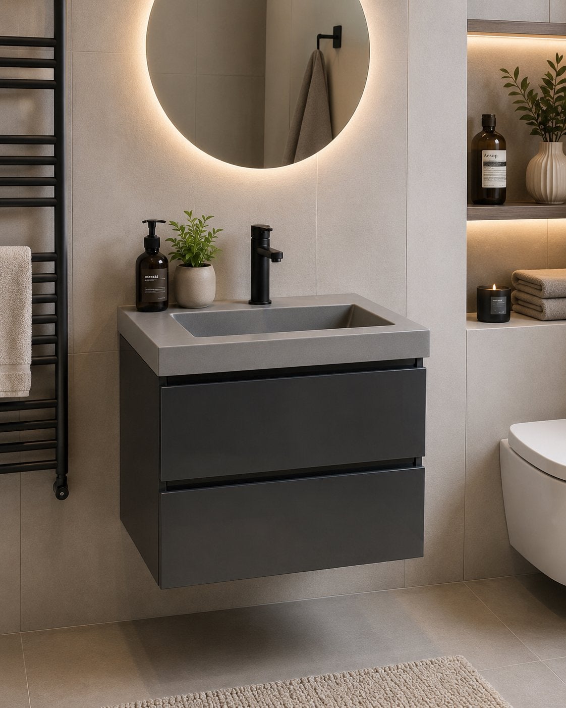 Badkamer meubel 60 x 47 x 52 cm nieuw in doos, Huis en Inrichting, Badkamer | Badkamermeubels, Ophalen, Nieuw, 50 tot 100 cm, Minder dan 100 cm