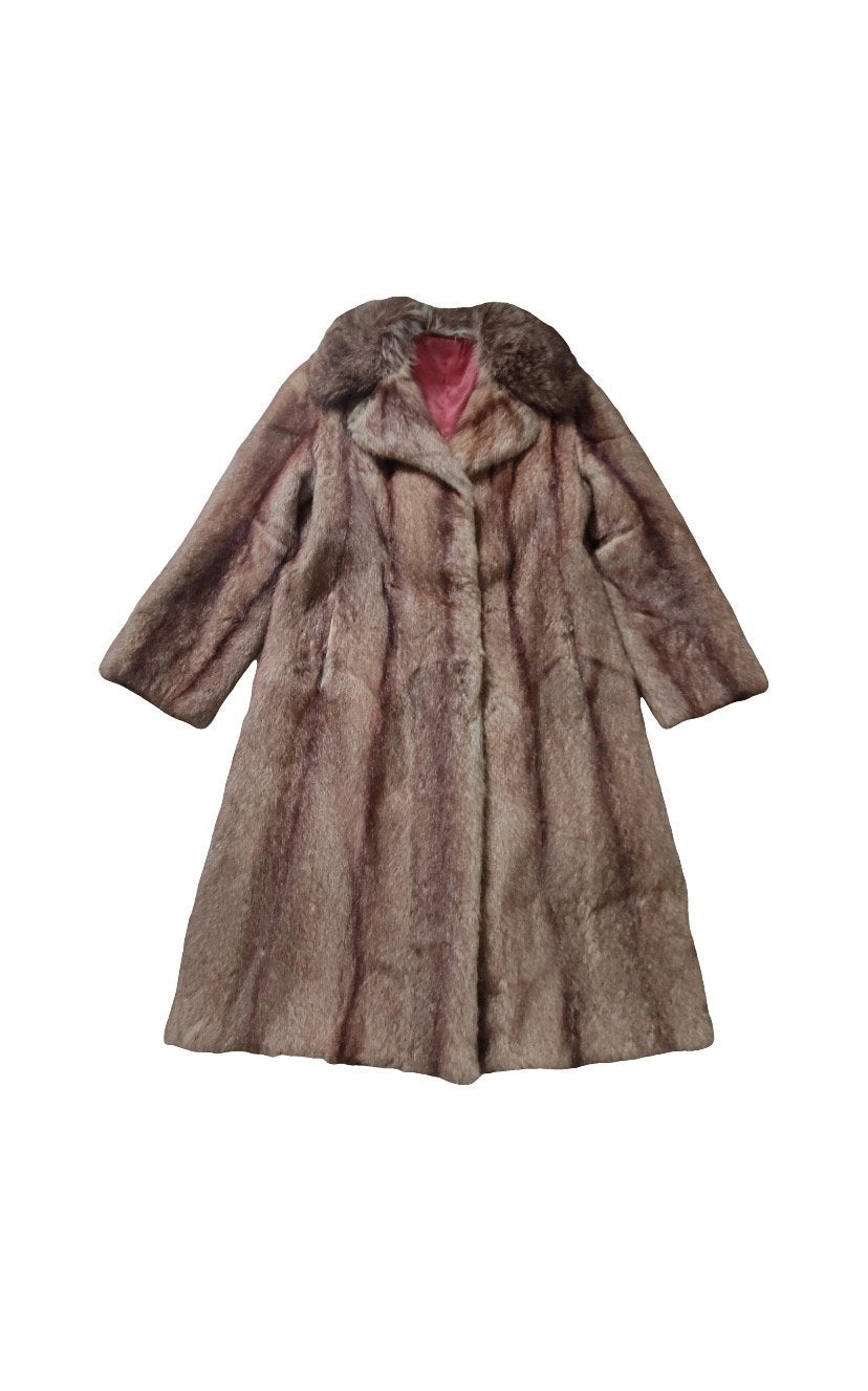 Lange vintage bontjas, Kleding | Dames, Ophalen of Verzenden, Zo goed als nieuw, Maat 38/40 (M), Bruin
