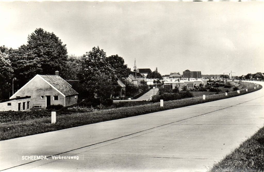 Scheemda, Verkeersweg - ongelopen, Verzenden, 1960 tot 1980, Ongelopen, Groningen