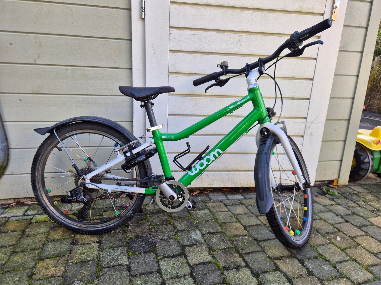 Woom 4 Go groen, Ophalen, 20 inch of meer, Gebruikt, Velgrem
