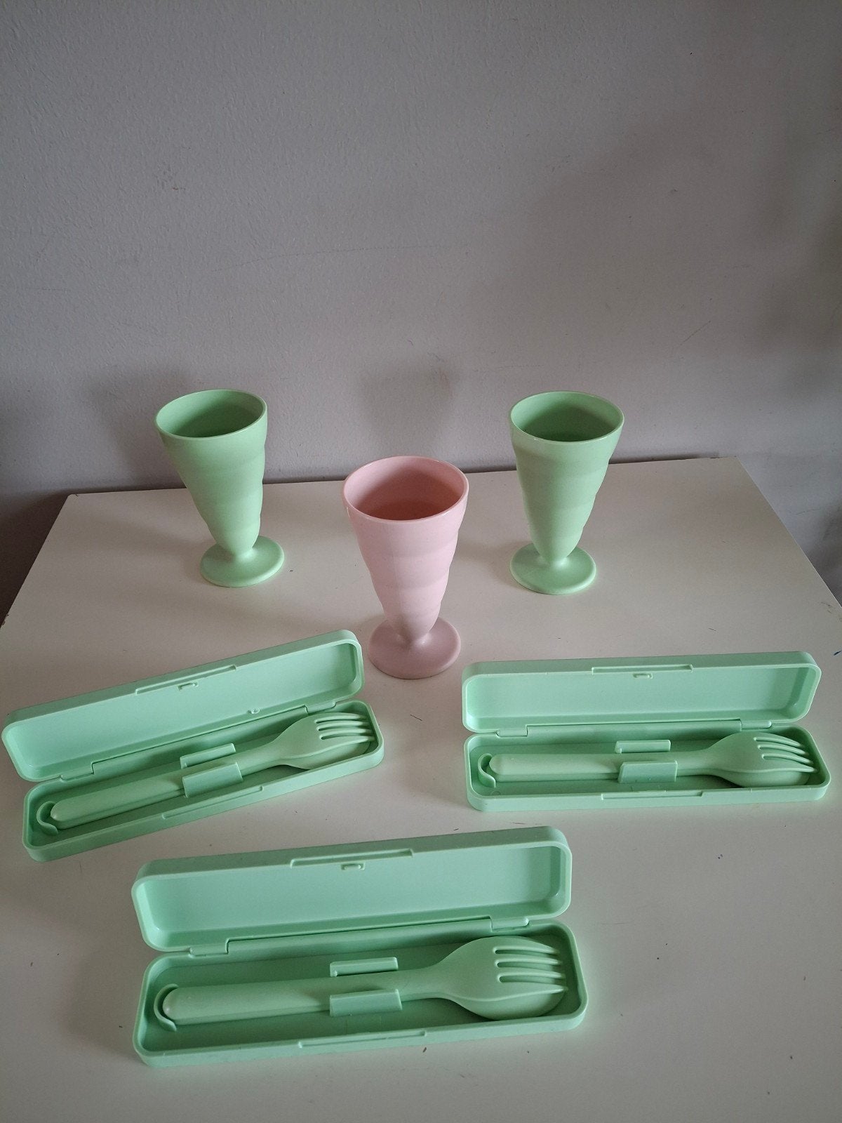 IJsbekers en besteksetjes - Ideaal voor picknick of feestje, Overige typen, Kunststof, Ophalen of Verzenden, Zo goed als nieuw