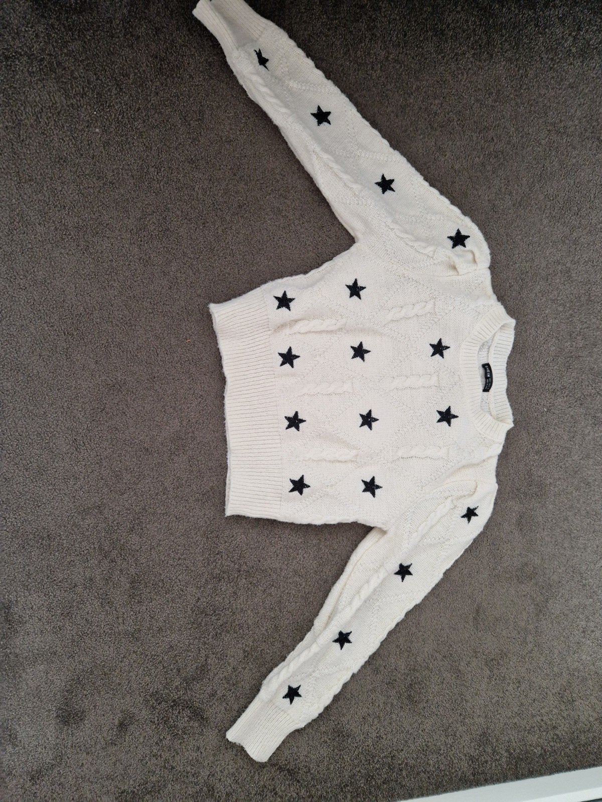 Shein trui met sterren - Maat S, Wit, Ophalen of Verzenden, Maat 36 (S), Gedragen