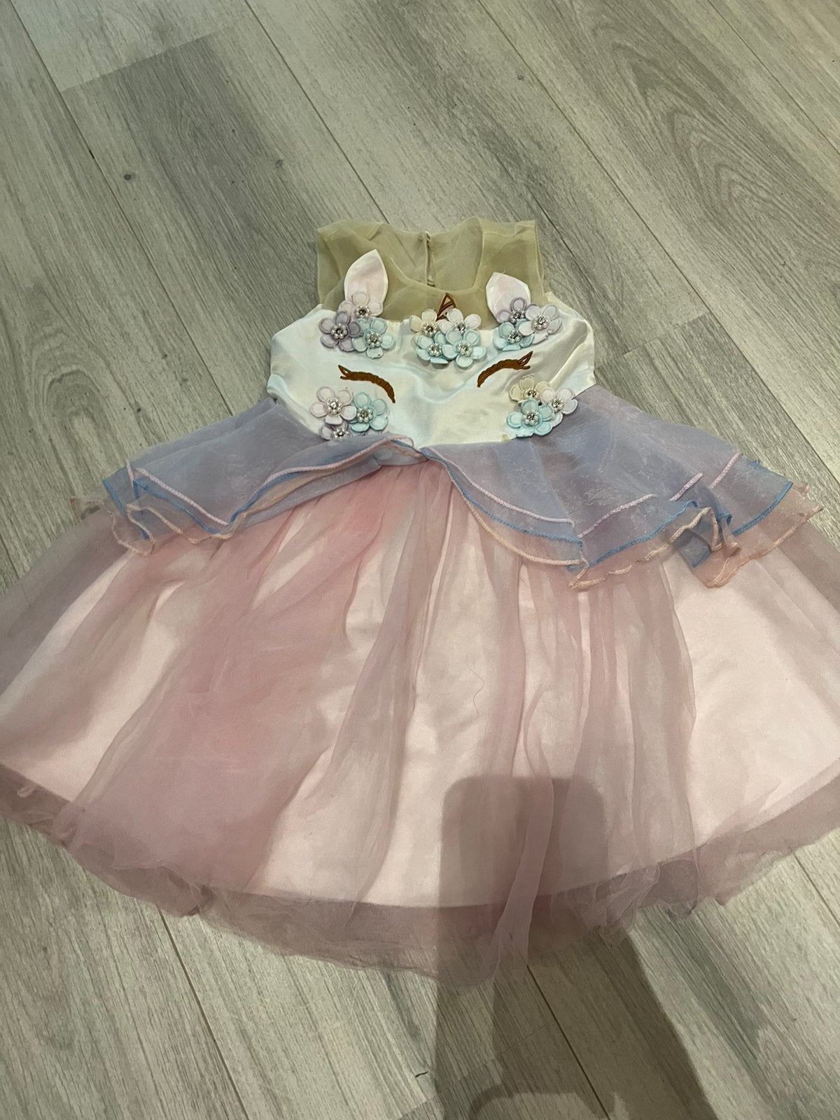 Unicorn - feestjurk - jurk - 92, Kinderen en Baby's, Kinderkleding | Maat 92, Verzenden, Zo goed als nieuw, Meisje, Jurk of Rok