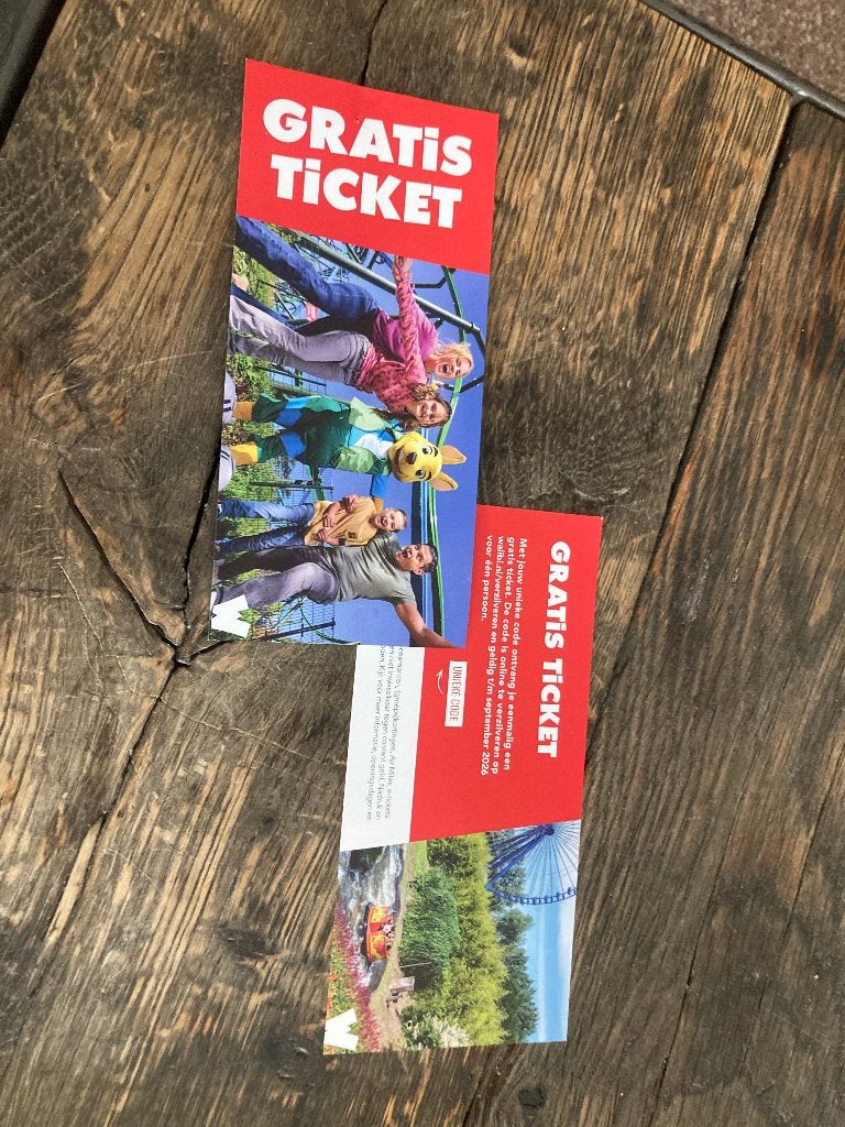 twee tickets Walibi, Tickets en Kaartjes, Twee personen, Overige typen