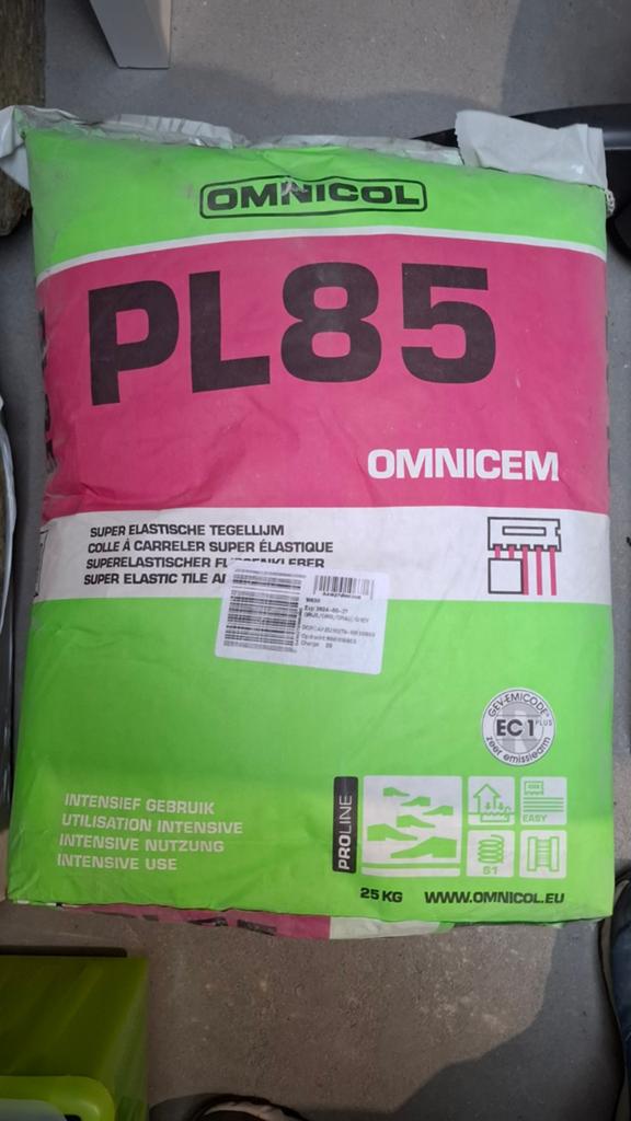 Omnicol PL 85 grijs tegellijm, Ophalen, Overige typen, Nieuw, Minder dan 20 cm