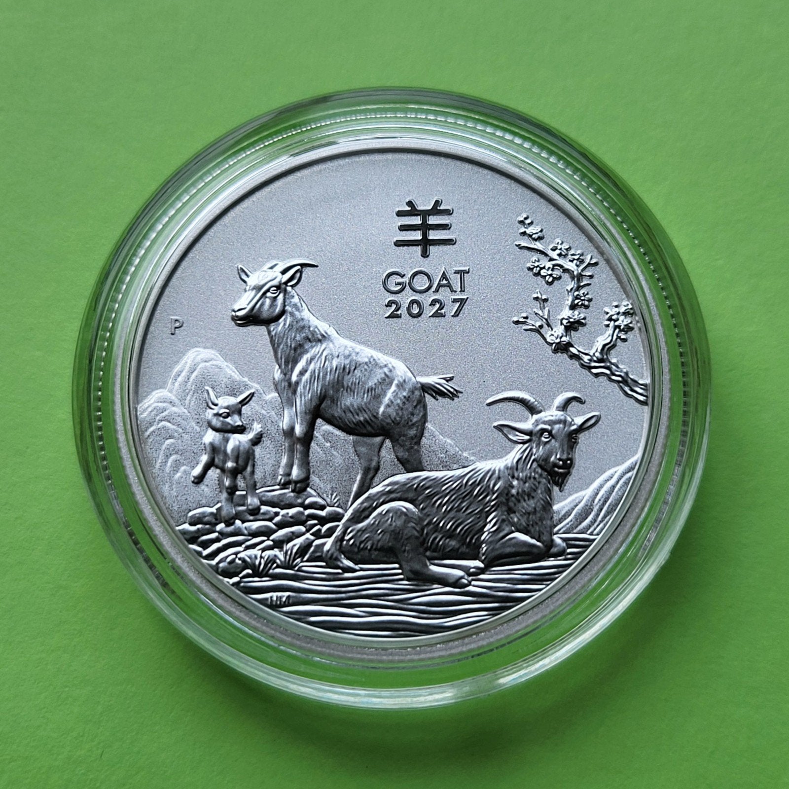 Lunar III 2027 Goat - 1/2 of 1 oz zilver - nog 3, Ophalen of Verzenden, Zilver