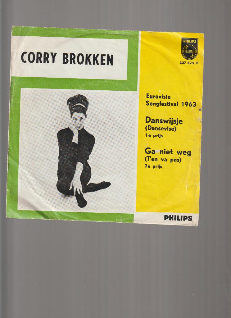 CORRY  BROKKEN  --  DANSWIJSJE  //  EUROVISION  1963, Cd's en Dvd's, Vinyl Singles, 7 inch, Single, Zo goed als nieuw, 1960 - 1969