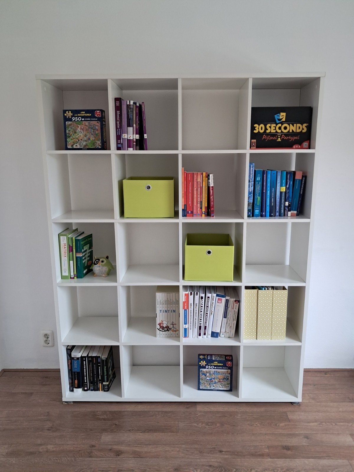 Witte vakkenkast, Huis en Inrichting, Kasten | Boekenkasten, Ophalen, Gebruikt, 25 tot 50 cm, 100 tot 150 cm