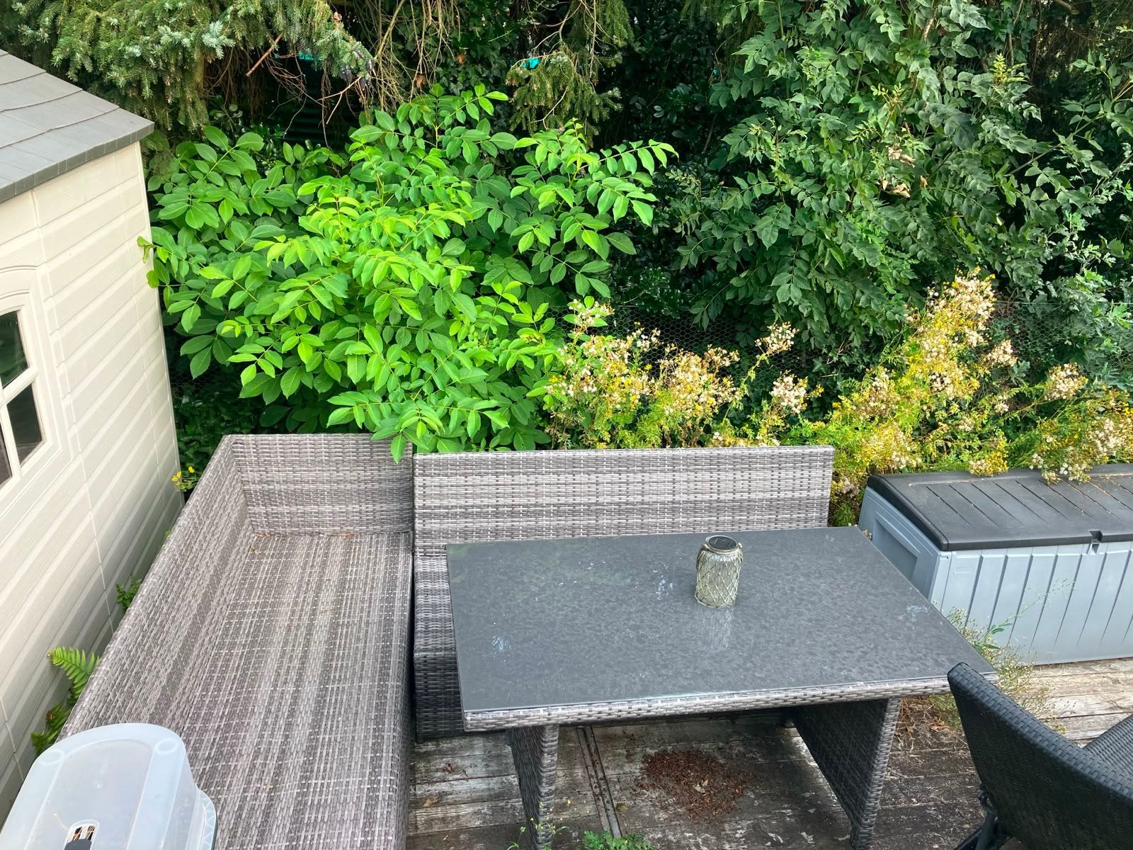 loungeset Tuinset met Ligbed en Opbergbox, Tuin en Terras, Gebruikt, Bank, 3 zitplaatsen, Ophalen of Verzenden