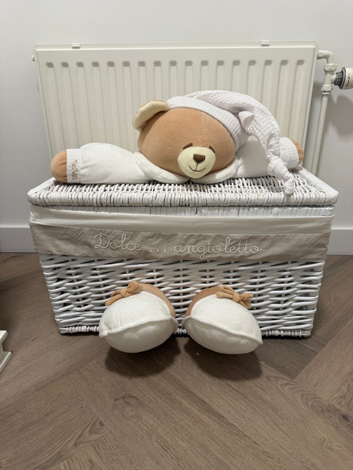 Nanan tato wit beer knuffel babykamer, Wit, Ophalen of Verzenden, Zo goed als nieuw, Overige typen
