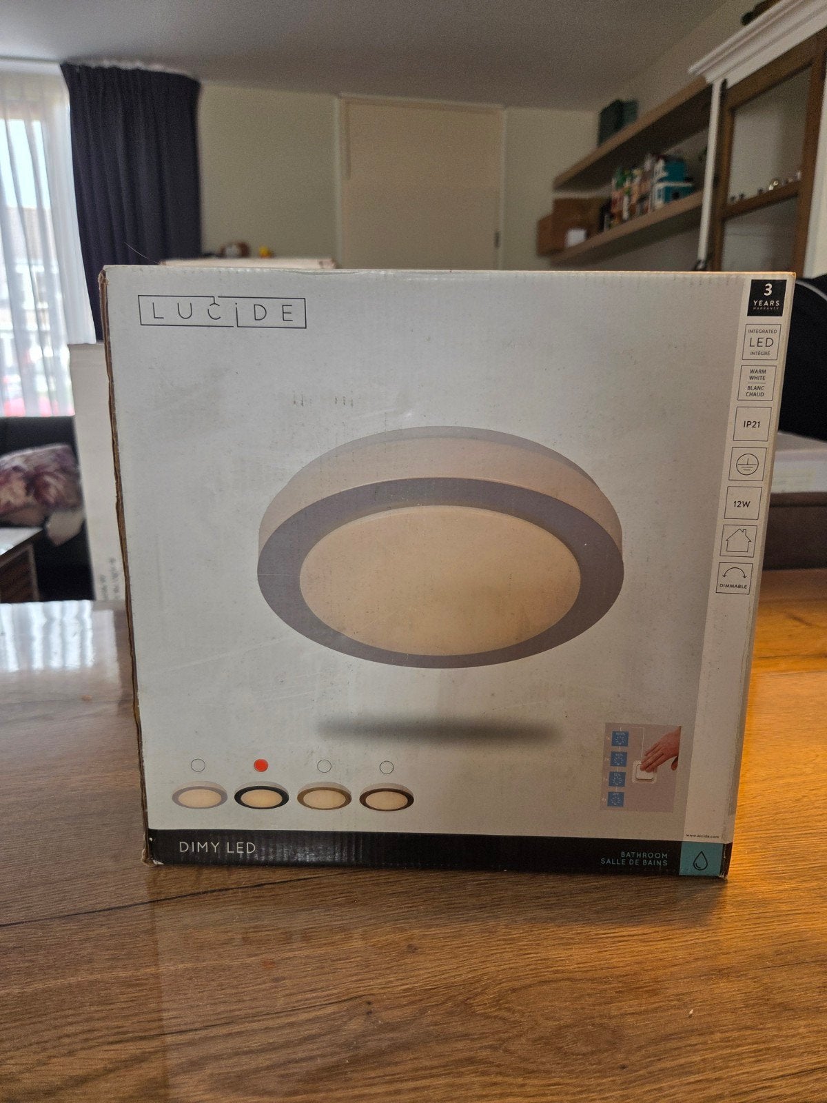 Lucide Dimy LED plafondlamp badkamer – zwart – dimbaar – nie, Modern, Zwart, Nieuw, Ophalen of Verzenden