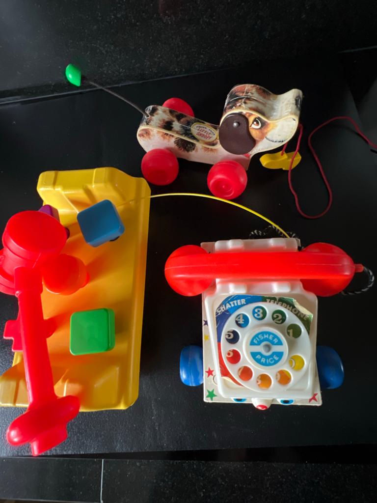 Vintage Fisher-Price Speelgoed Set: Hond, Telefoon, Hamerban, Ophalen, Gebruikt