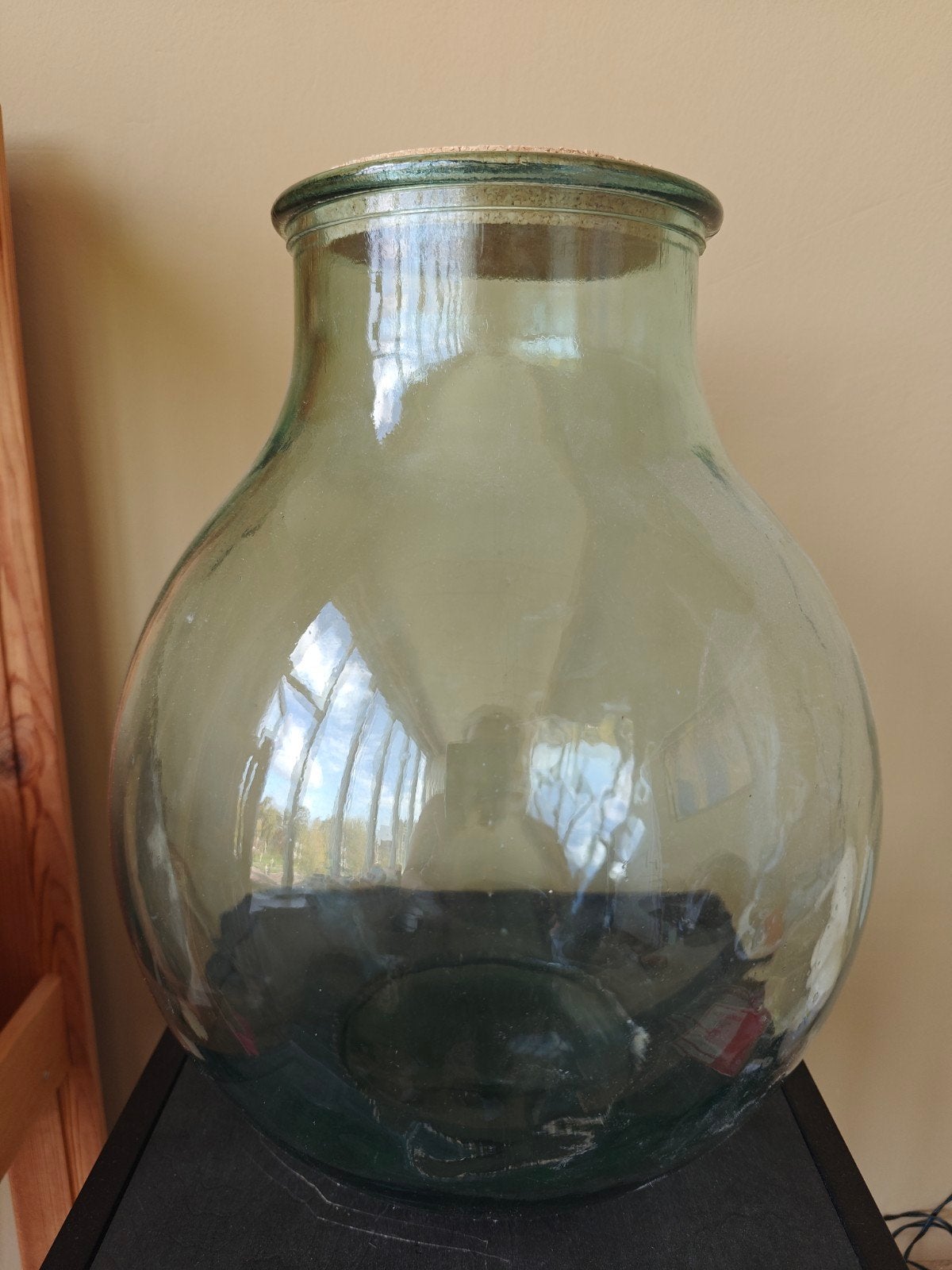 Grote glazen pot met kurk - 37cm hoog, 33cm breed, Ophalen