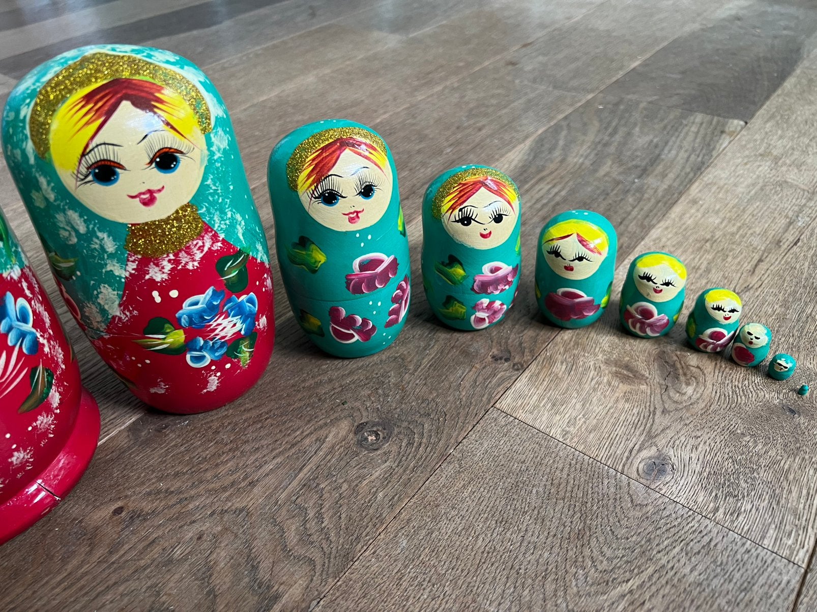 Vintage Matroesjka/ Matrioshka Pop Handgeschilderd 25cm hoog, Ophalen of Verzenden, Zo goed als nieuw, Pop