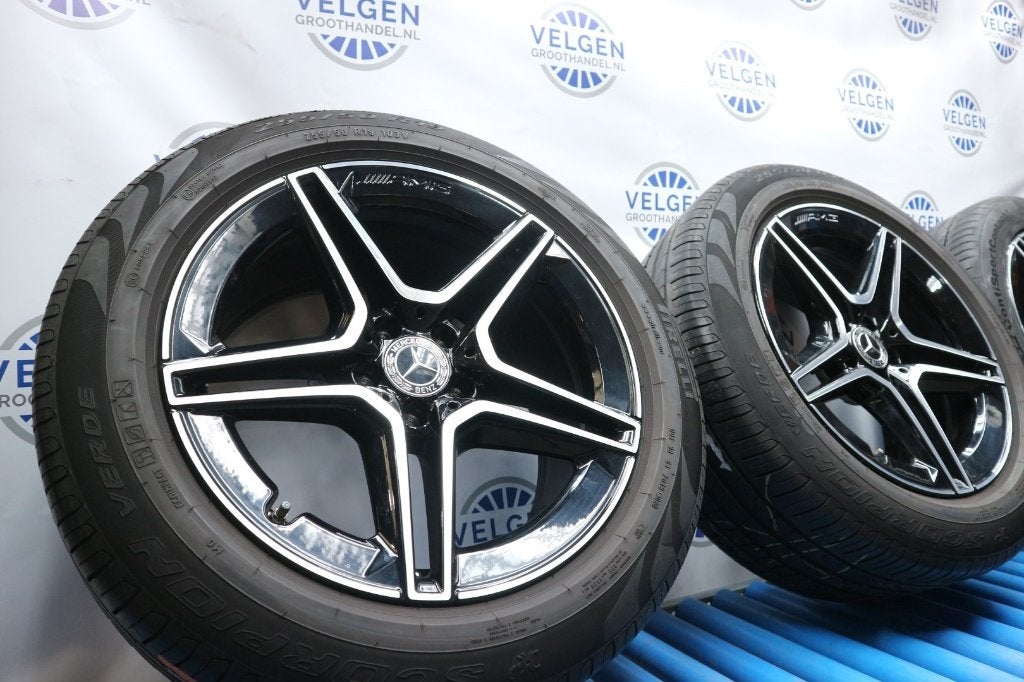 Mercedes GLC AMG velgen 19 inch origineel zomerbanden 5x112, 19 inch, Gebruikt, Banden en Velgen, Ophalen of Verzenden
