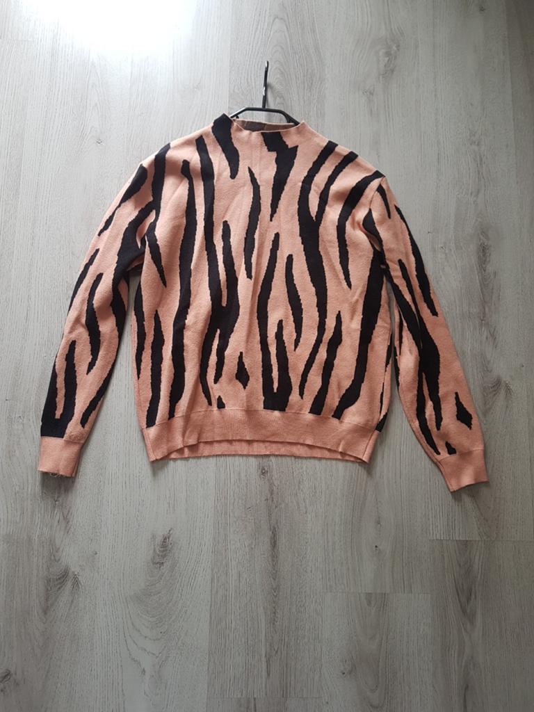 Trui koraal met opdruk one size, Verzenden, Zo goed als nieuw, Overige kleuren