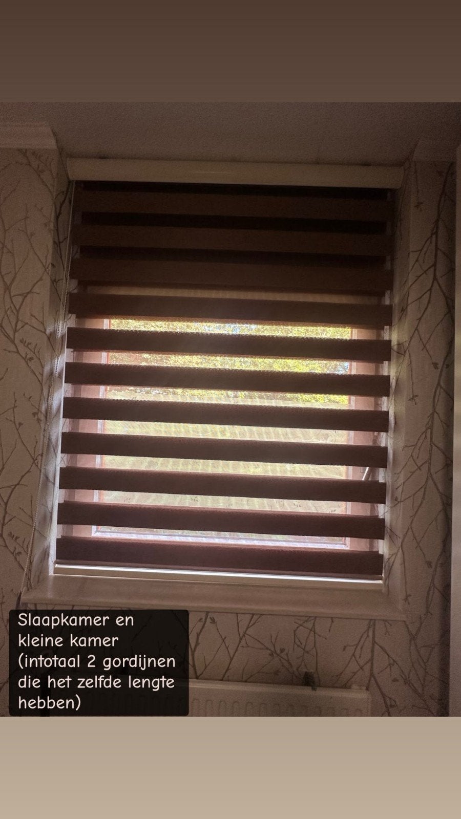 2x Duo rolgordijnen voor slaapkamer en kleine kamer, Ophalen, Duo rolgordijn, Bruin, Lichtdoorlatend