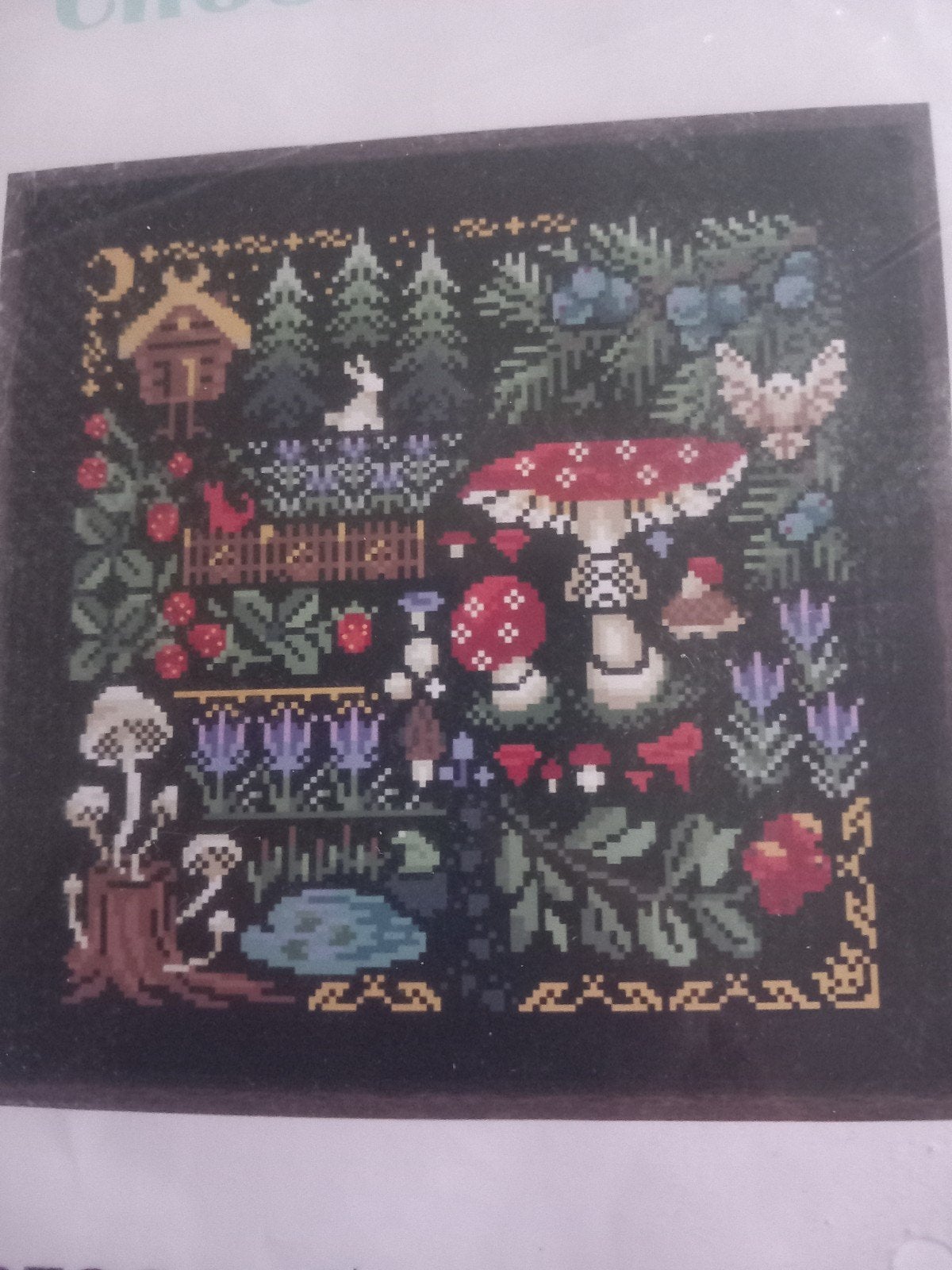 Mysterieus bos kruissteek borduurpakket 14CT Aida, Ophalen of Verzenden, Nieuw, Handborduren, Borduurpakket