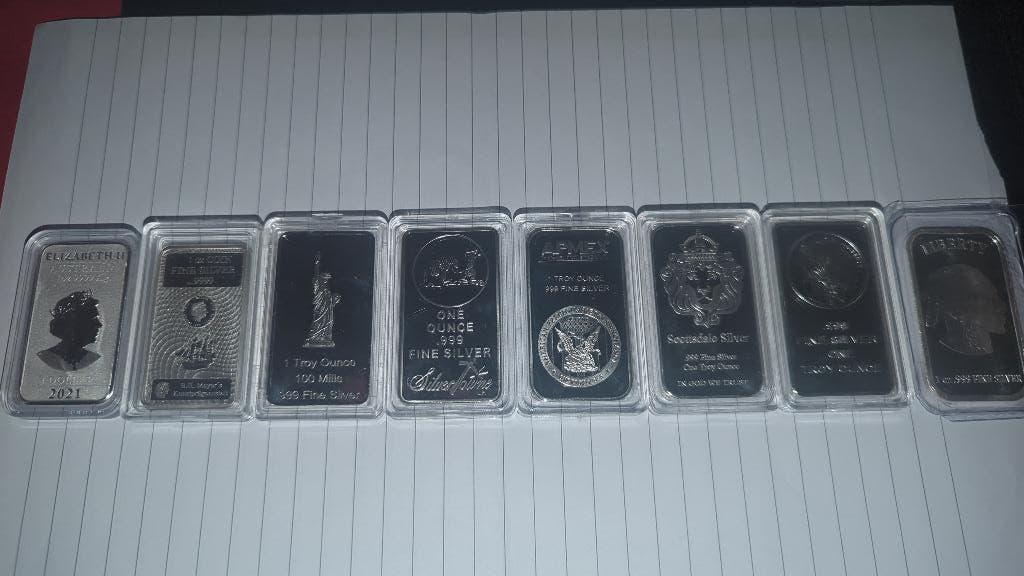 Exclusieve collectie zilveren baren & munten 28x 1oz, Postzegels en Munten, Ophalen of Verzenden, Zilver