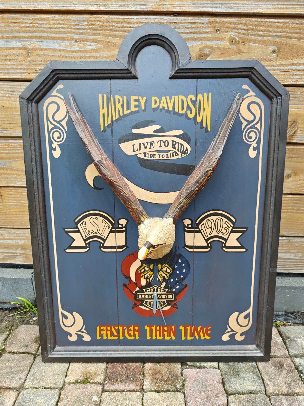 Harley Davidson Wandbord - Live to Ride, Ride to Live, Ophalen, Gebruikt, Motoren