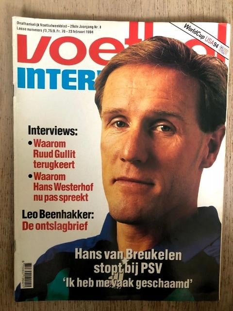 Voetbal International, 29e  jaargang, nr. 8, 1994, Ophalen, Gebruikt, Overige binnenlandse clubs, Boek of Tijdschrift