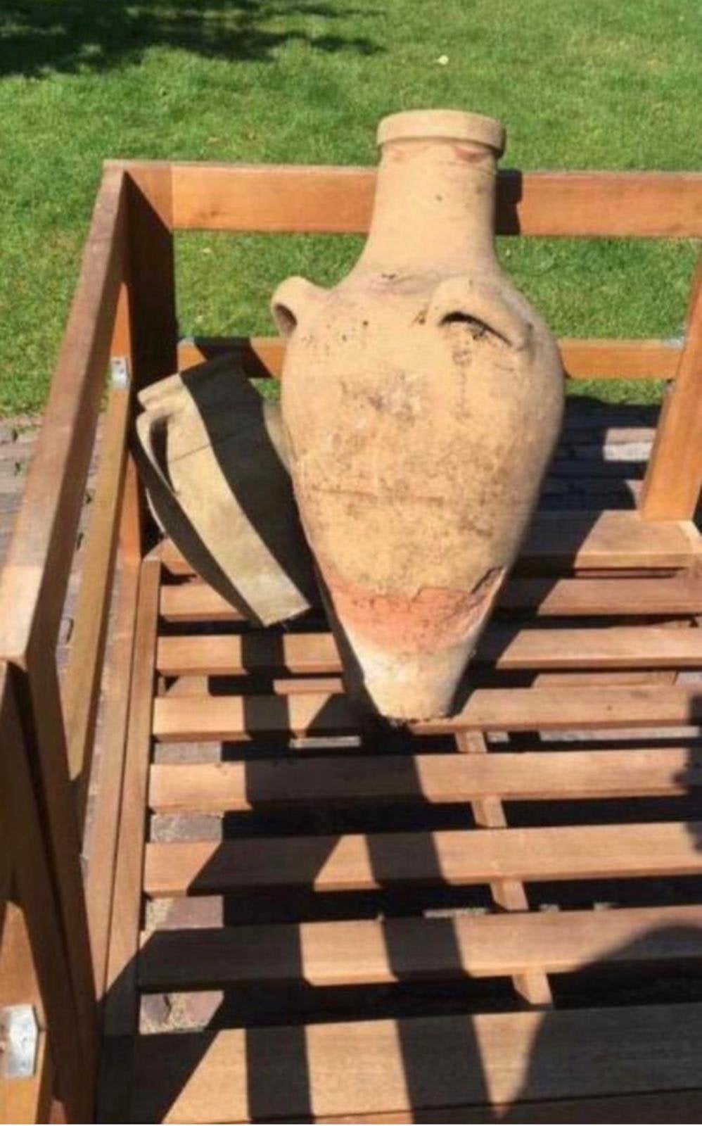 Grote prachtige antieke terracotta vaas Uniek decoratiestuk, Ophalen