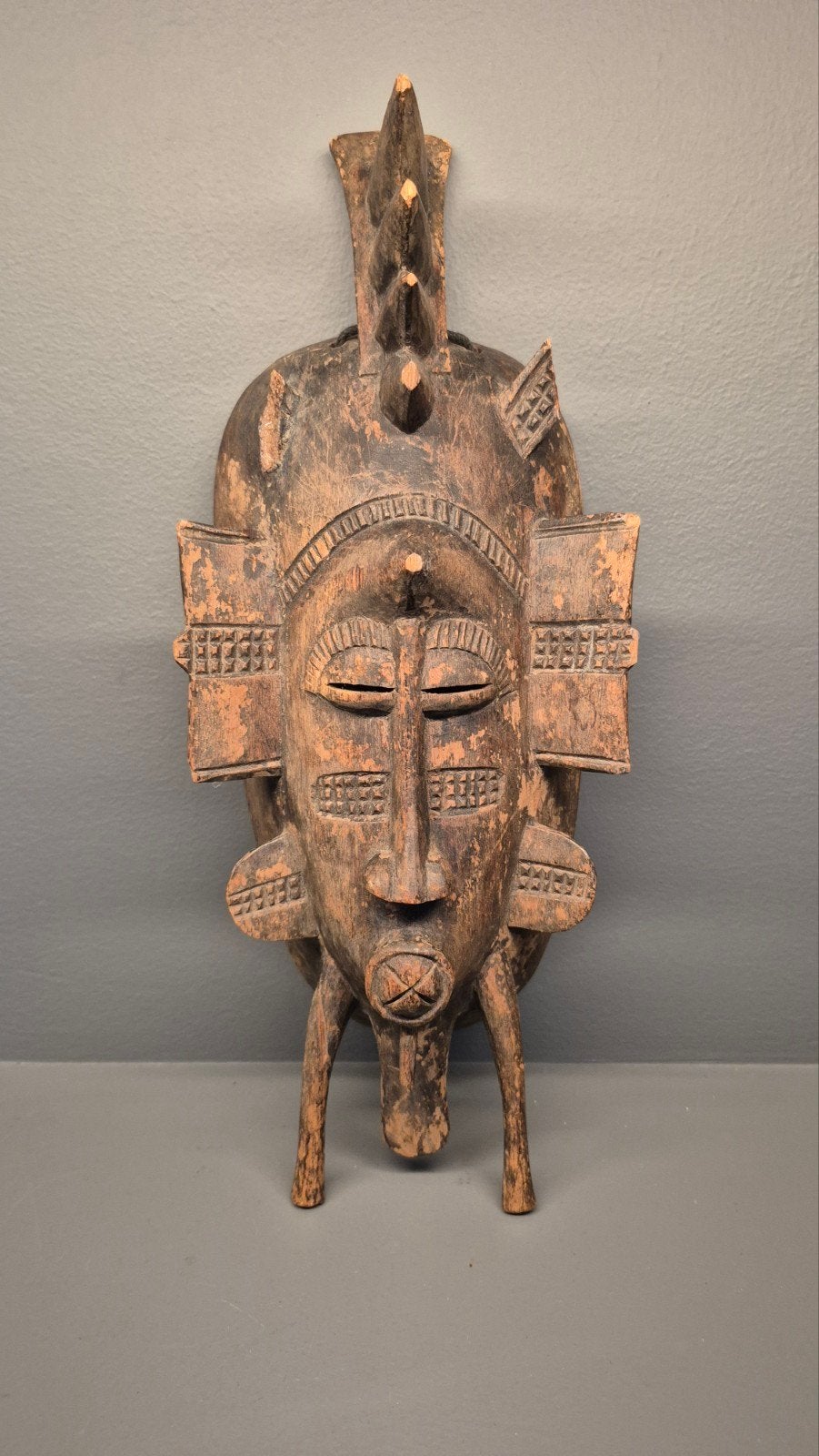 Senufo Kepelie Masker - 33 cm, Hout, Bruin, Afrika, Masker