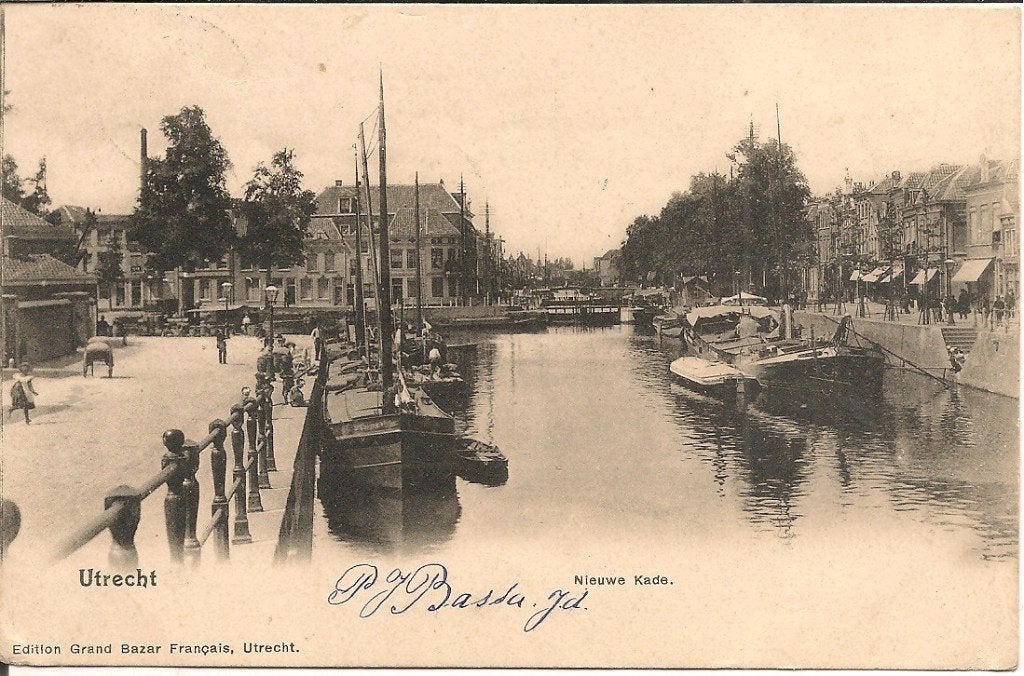 Oude ansichtkaart Utrecht, Nieuwe Kade, 1905, Ophalen of Verzenden, Voor 1920, Gelopen, Utrecht