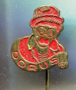 Dorus rood op koper TV/stripfiguur speldje ( R_087), Ophalen of Verzenden, Nieuw, Figuurtje, Speldje of Pin