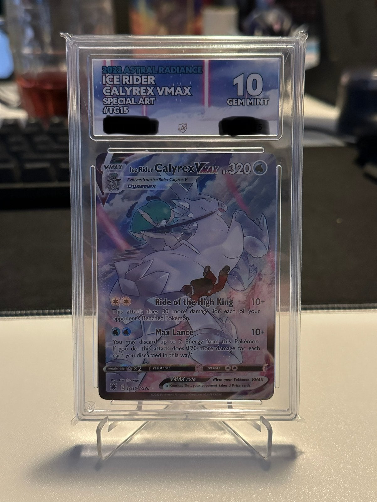Ice rider calyrex vmax special art - gem mint 10-ACE GRADING, Hobby en Vrije tijd, Verzamelkaartspellen | Pokémon, Ophalen, Zo goed als nieuw