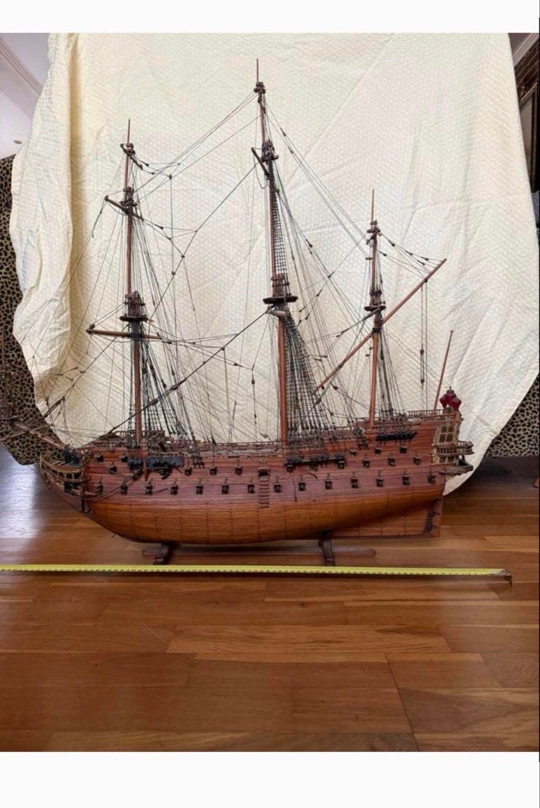 Gedetailleerd Houten Linieschip Model - San Juan Nepomuceno, Ophalen, Zo goed als nieuw, Groter dan 1:32, Overige merken