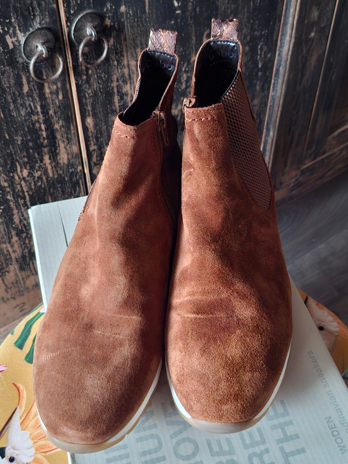 Gabor optifit suede enkellaarsjes mt 41, Ophalen of Verzenden