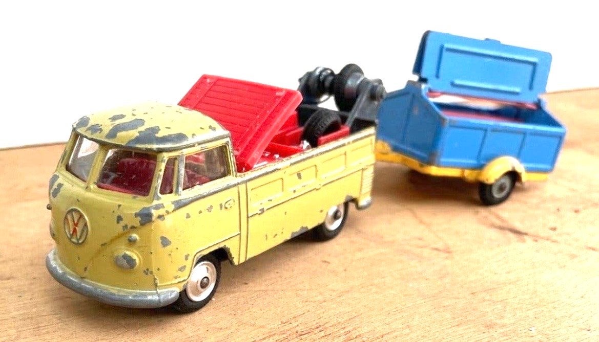 Corgi Toys Volkswagen T1 Sleepwagen met aanhanger, Ophalen of Verzenden, Gebruikt, Auto, Overige merken