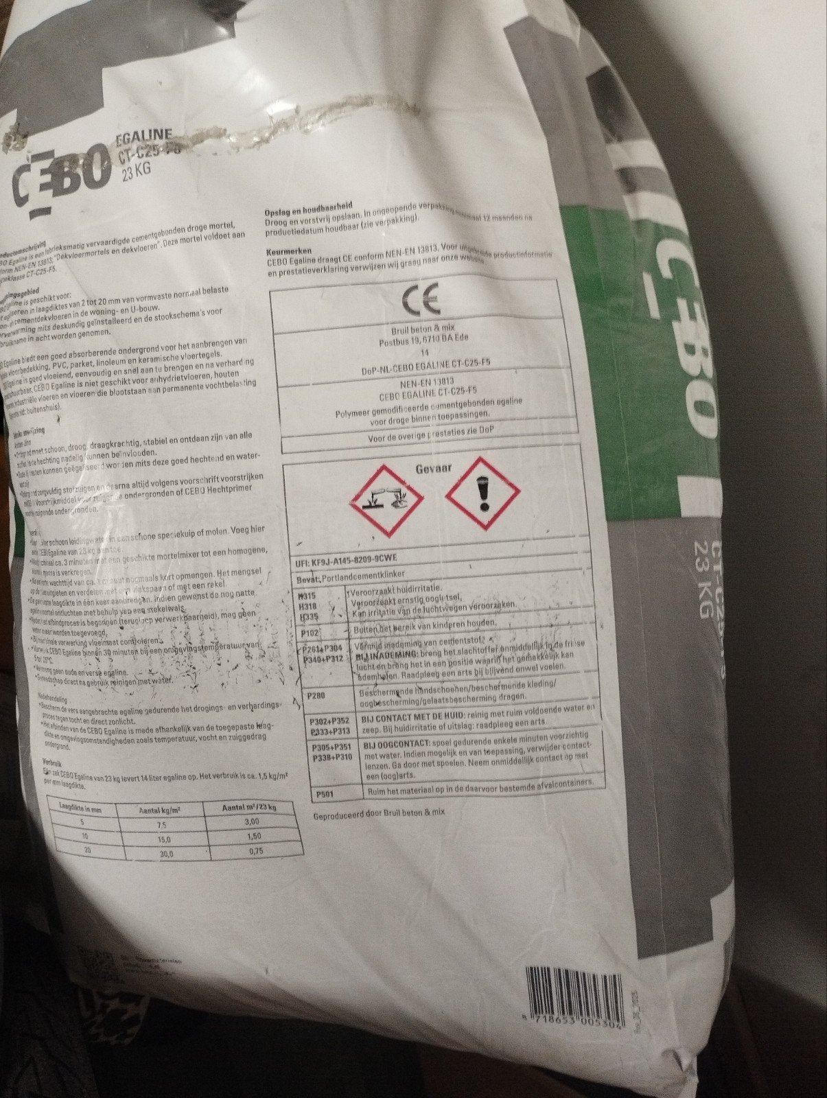 Cebo Egaline 23 kg, Ophalen, Nieuw