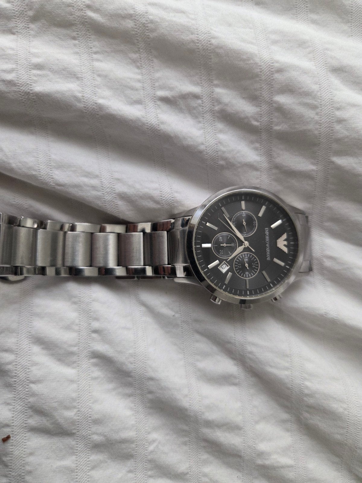 armani heren horloge, Ophalen of Verzenden, Staal, Overige merken, 1960 of later