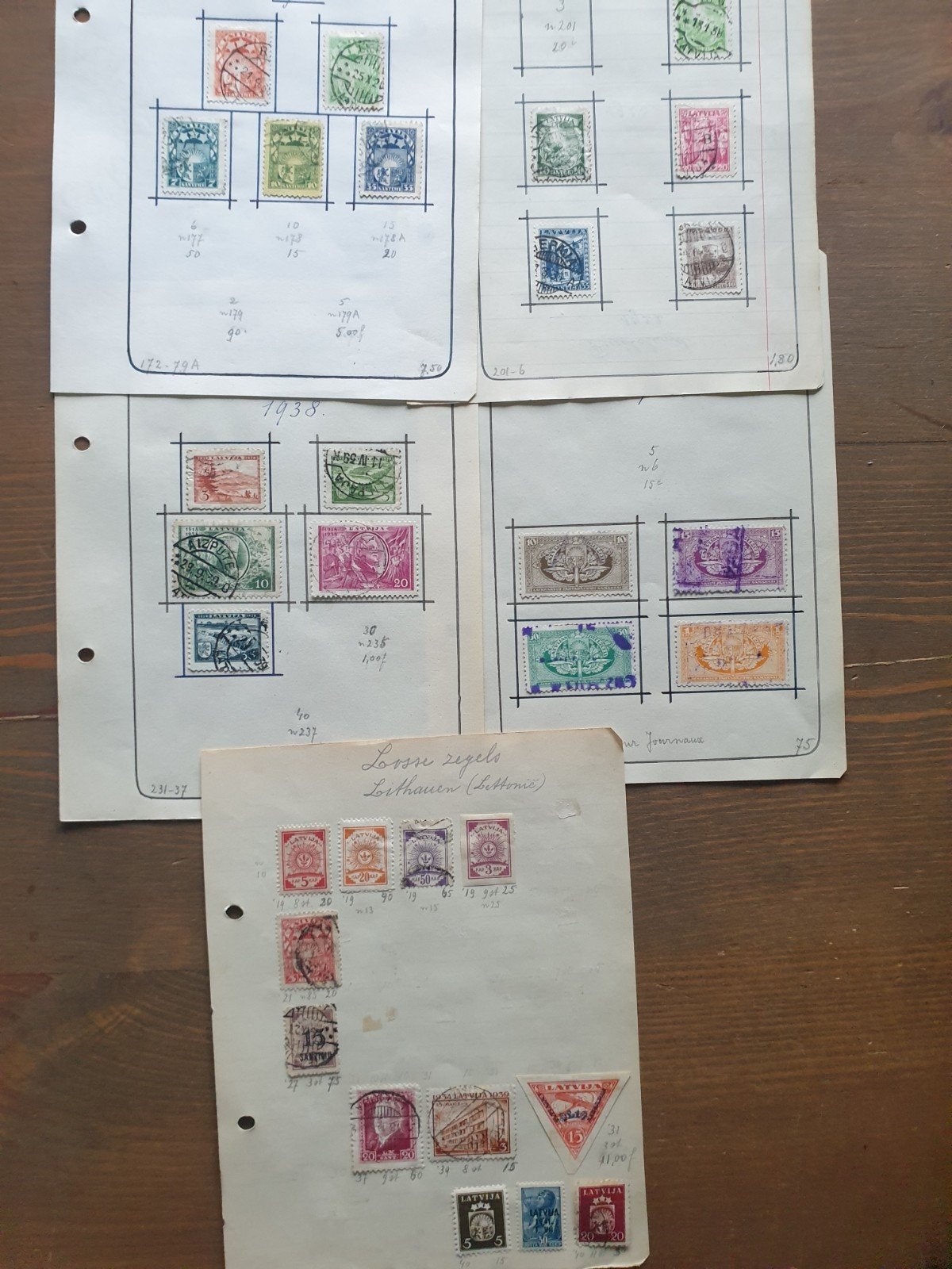 Litouwen Lettonie oude verzameling postzegels, Ophalen of Verzenden, Overige landen