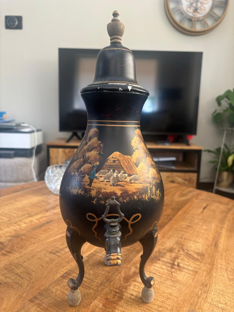 Antieke Samovar met Landschapsschildering, Ophalen