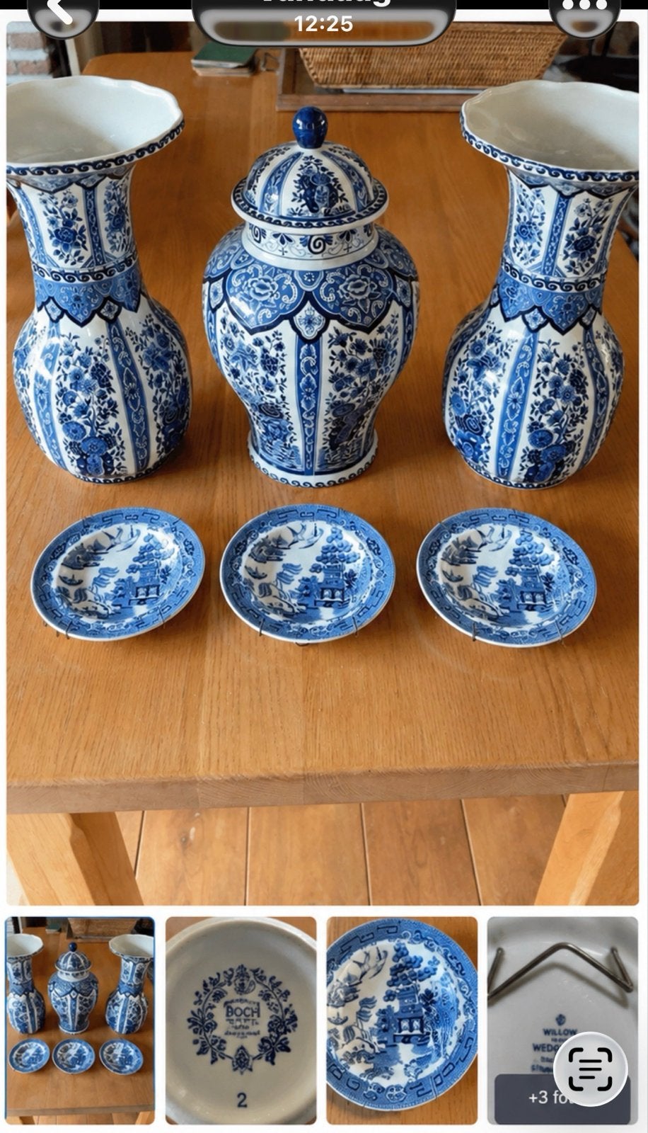 Delfts Blauw Boch Sphinx vazen en Wedgwood bordjes, Ophalen